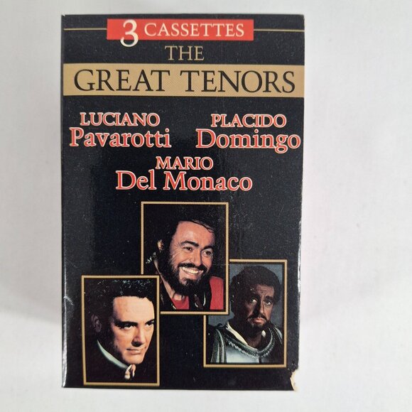 Vintage The Great Tenors Pavarotti Domingo Del Monaco 3 Cassette Tape Set Madacy - Picture 3 of 15